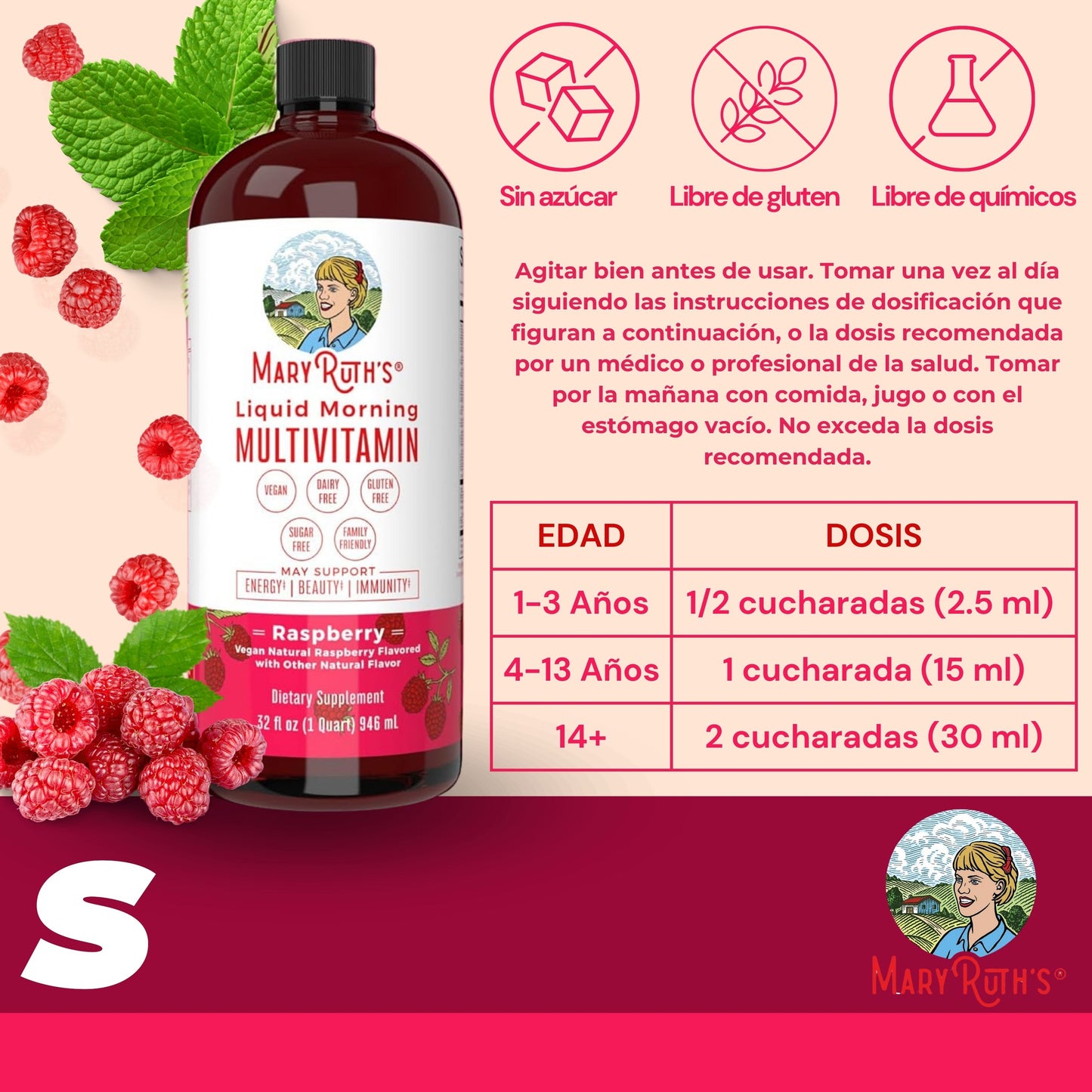 MARY RUTHS ROJO : MULTIVITAMINICO X1000ML